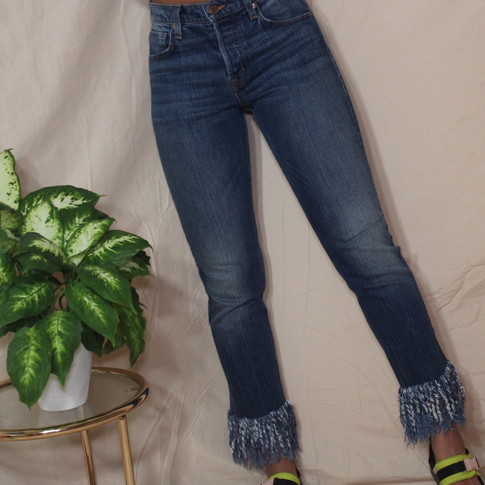 Fringe Ankle Jeans